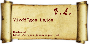 Virágos Lajos névjegykártya